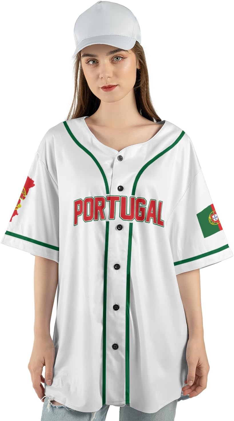 Parvii Personalized Portugal Jersey, Portugal Shirt Camiseta De Portugal Portuguese Clothes Portuguese Baseball Jersey Gift