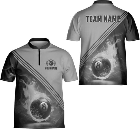 Ligthuy Personalized Billiard Jersey 3D, 8 Ball Shirt, Billiards Shirts for Men, Billiard Gifts for Men and Women S-5XL