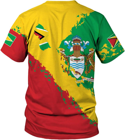 MoonArt Personalized Guyana Shirts - Guyanese Coat of Arms Flag 3D