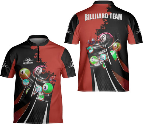 Artparel Personalized Billiard Jersey 3D Billiard Shirts for Men Billiard Bowling Jersey Billiards 9 Ball Pool Shirts for Men