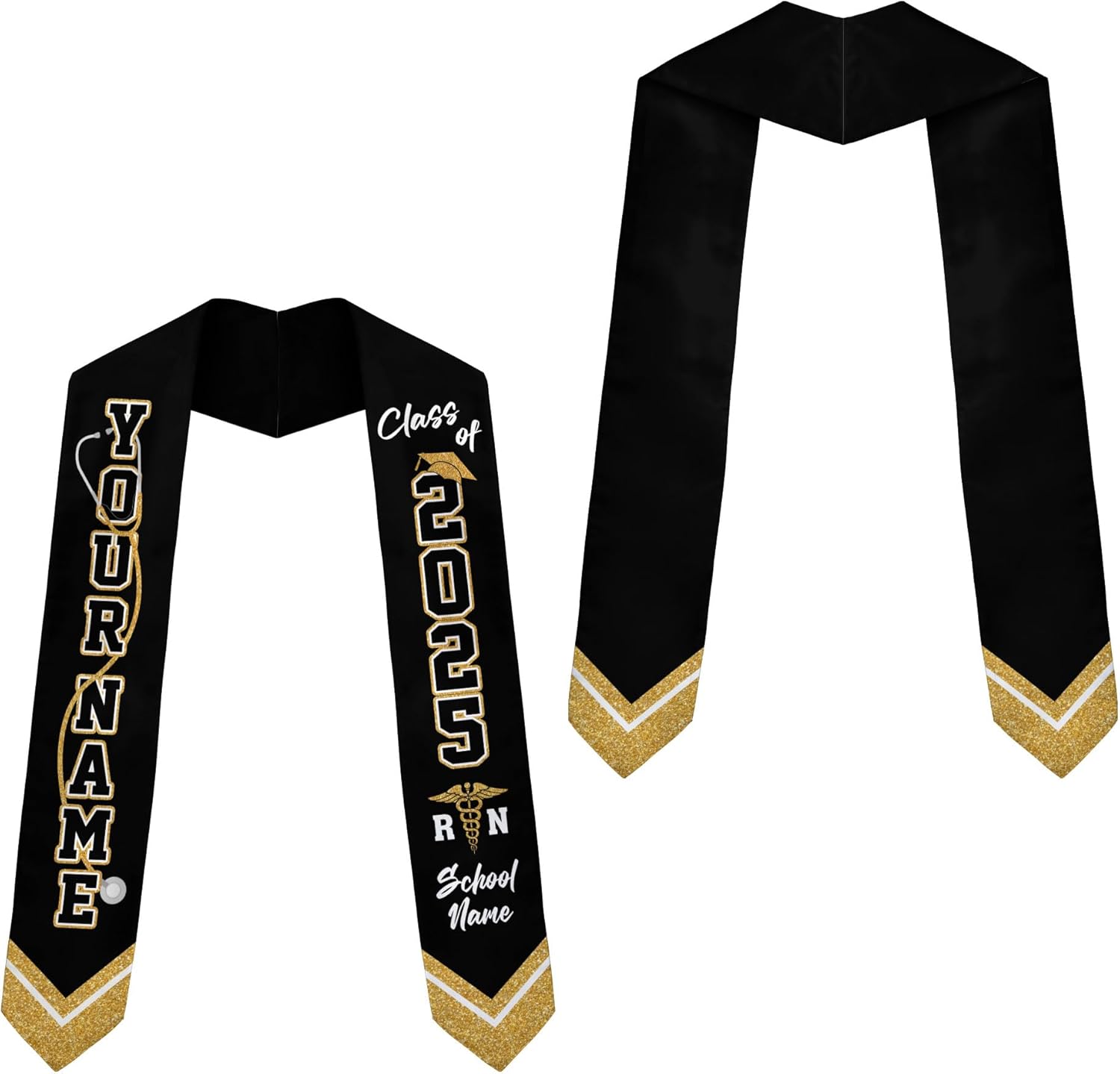Pretyprints Custom Nurse Sash Graduation, RN Graduation Stole Gifts for Friends Nursing Student Senior Class Of 2025
