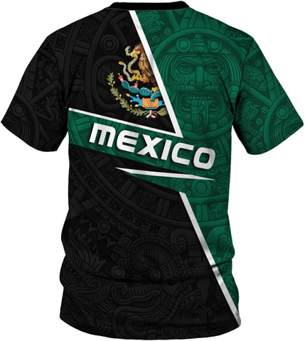 Mostprints Personalized Name Mexican Shirts 3D Customized Mexico Shirt US Flag, Mexican Shirts for women Unisex
