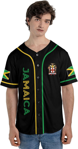 Personalized Jamaica Baseball Jersey Shirt, Custom Team Name Jamaican Baseball Jersey for Men and Women, Jamaica Country