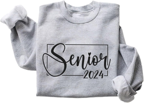 MAPrints Personalized Senior 2024 Embroidered Sweatshirt Gift, Graduation Class Of 2024 School Senior Embroidery Sweatshirt