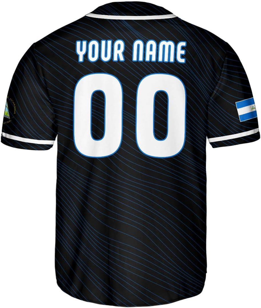 Podagree Personalized Nicaragua Baseball Jersey Shirt Name Nicaraguan Baseball Jersey for Men & Women Nicaraguan Camisas