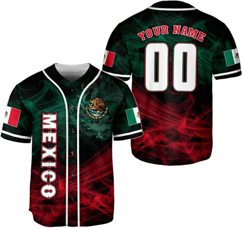 RoyalBro Personalized Mexico Baseball Jersey, Mexican Jersey for Men & Women, Mexican Flag Jersey, Mexico Shirt Camisas