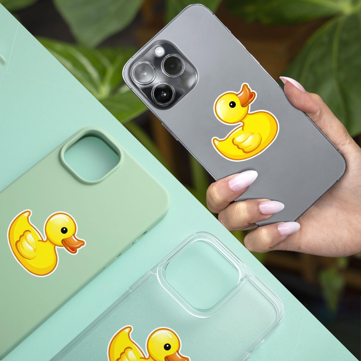(3Pcs) Yellow Duck Sticker Funny Meme Cute Duck Decal, Duck Vinyl Sticker, Rubber Duck Sticker, Find The Duck Vinyl Sticker - Stickers for Laptop Water Bottle Phone Car Window Helmet 3 Inches (D2)