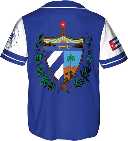 Podagree Personalized Cuba Baseball Shirt, Cuban Flag Jersey for Men and Women