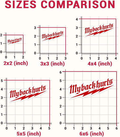 3Pcs My Back Hurts Sticker, My Back Hurt Bumper Stickers, Funny Builder Electrician Construction Welder Carpenter Sticker Decal, Toolbox Sticker - Sticker for Laptop Water Bottle Car Phone Helmet 3"