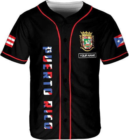 Podagree Personalized Puerto Rico Baseball Shirt Customized Puerto Rican Baseball Jersey Puerto Rican Baseball Gift for Men