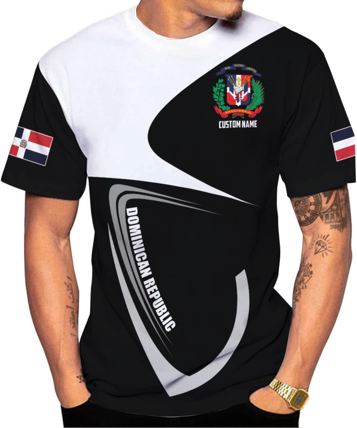 Vybonz Personalized Dominican Republic Shirts 3D, Republica Dominicana Tshirt, Dominican Republic Flag Shirt