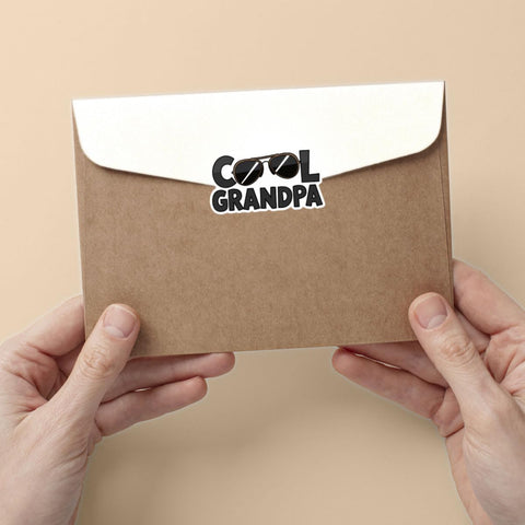 (3Pcs) Cool Grandpa Sunglasses Vinyl Decal Sticker, Cool Papa Bumper Sticker, Grandpa Papa Waterproof Vinyl Sticker, Father's Day Sticker for Dad - Sticker for Laptop Water Bottle Phone Hard Hat 3"