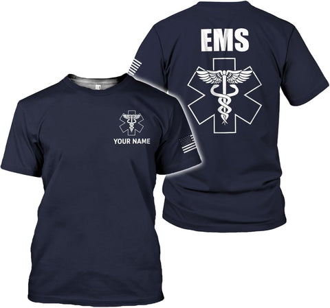 Mostefy Personalized EMT Shirt, EMS Shirt, Customized EMS Shirts,EMT Paramedic Uniform Emergency Medical Technician Shirts