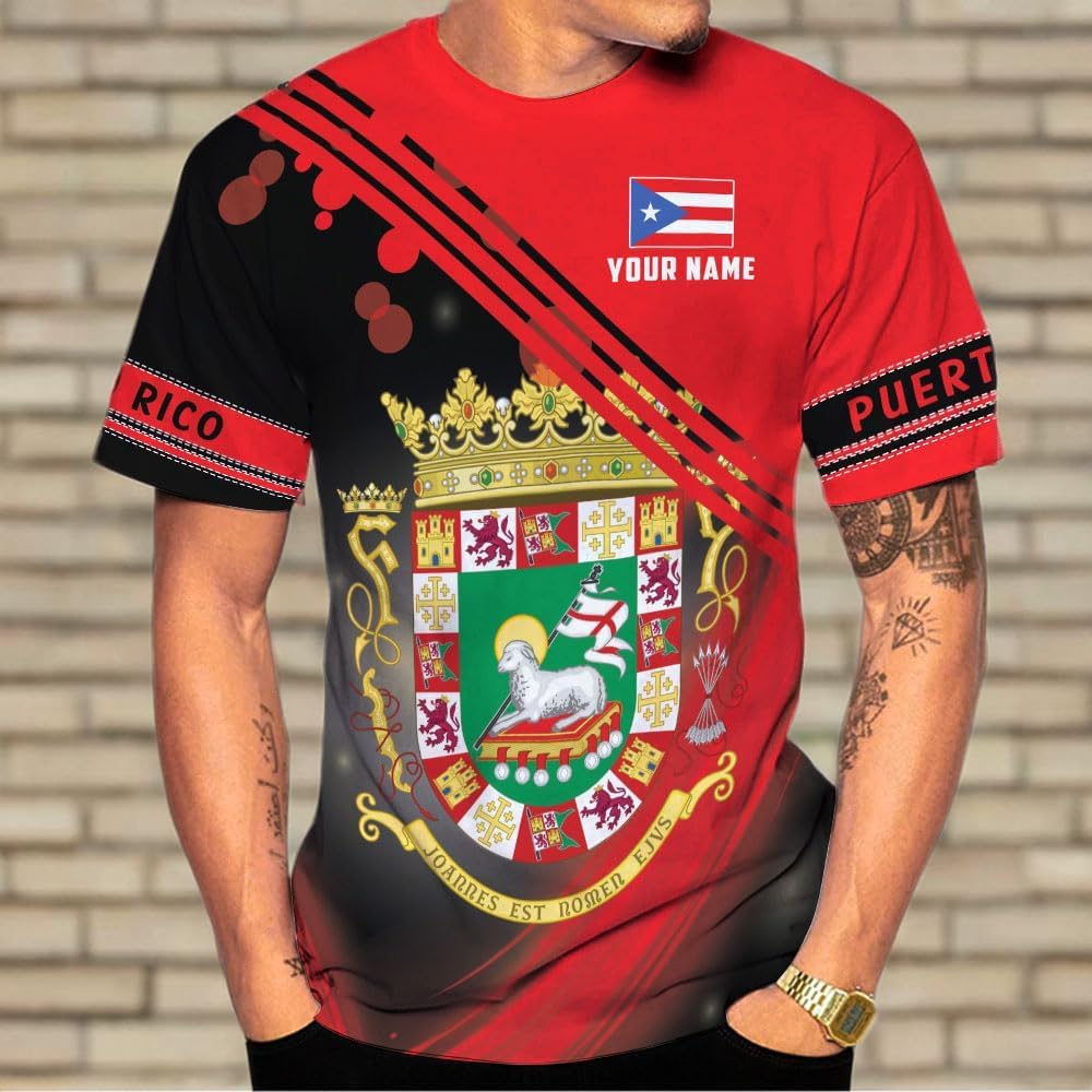 Mostefy Personalized Name Puerto Rico Shirt, Customized Puerto Rico Shirts for Men and Women, Puerto Rico Flag T-Shirt3
