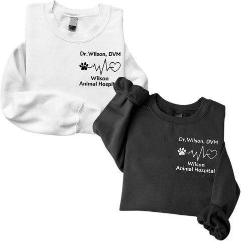 Personalized Veterinarian Embroidered Sweatshirt, Custom Vet Tech Shirt, Veterinary Technician Week Gifts, Veterinary Gifts
