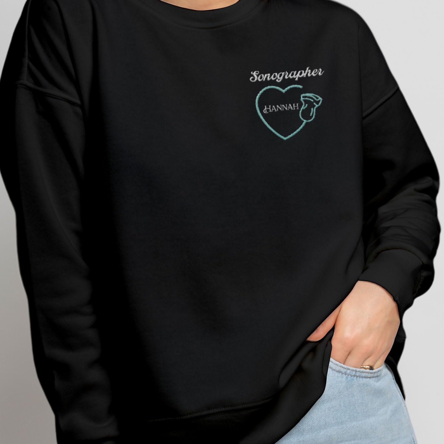 Custom Sonographer Embroidered Sweatshirt Ultrasound Tech Gifts For Women Sonography Technician Graduation Gift Sonographers