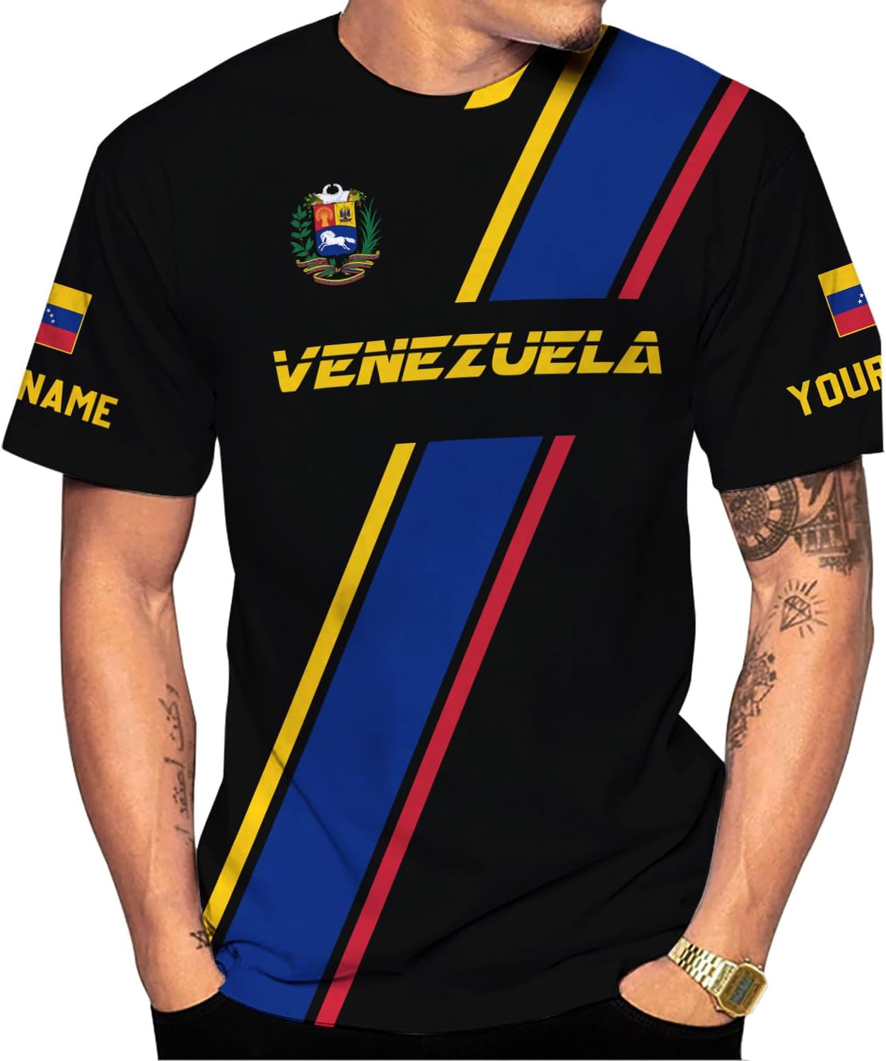 Royal Fight Personalized Coat of Arms Shirt with Venezuela Flag - Pride Shirts for Men & Women