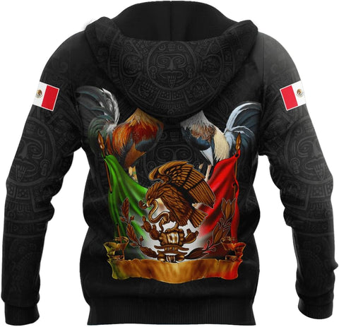 Rooster Mexico 3D All Over Unisex Hoodie, T Shirt, Zip Up Hoodie, Sweatshirt for Men Women HD646 Multicolor