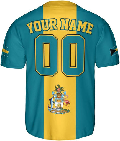 Personalized Bahamas Baseball Jersey Shirt Bahamas Pride Flag Bahamian Jersey Soccer for Men and Women