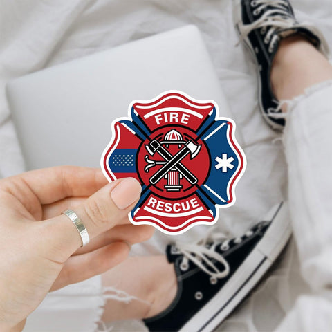 (3Pcs) Firefighter Decal Sticker, 911 Firefighter Sticker, Fire Helmet Stickers, Fire Deparment Logo Sticker Fireman Emergency Services - Stickers for Laptop Water Bottle Phone Car Helmet 3" (FF 1)