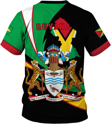 Rivelus Personalized Name 3D Shirt, Guyana Tshirt for Men Women, Guyanese Flag Pride Shirts, Guyana Gift S-5XL