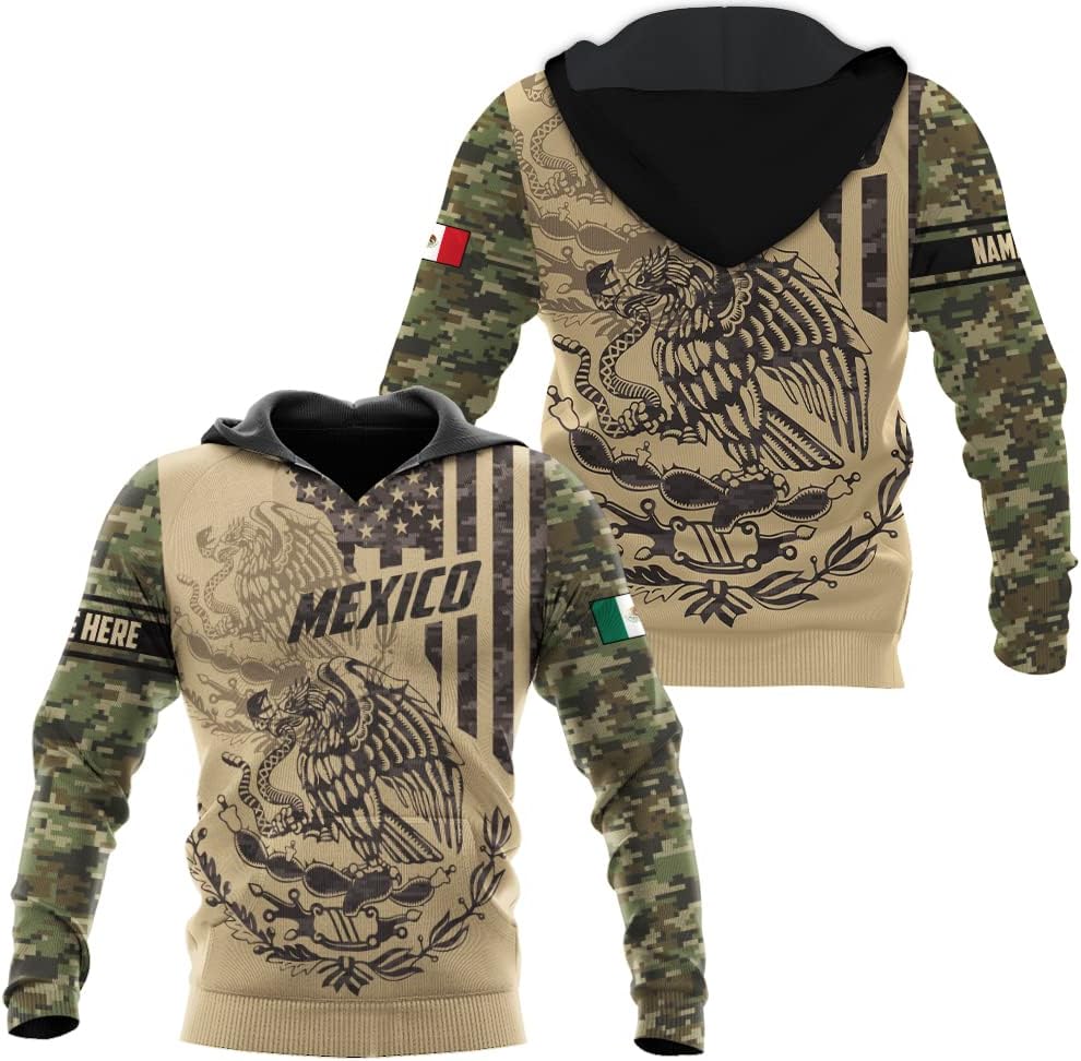 Personalized Name Mexican Hoodie 3D, Customized Mexican Hoodies for Men, Unisex Mexico Hoodie, Mexico Hoodies for Men 2
