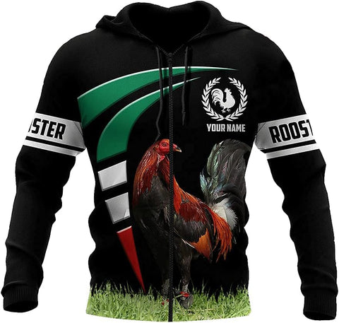 Personalized Rooster 3D Unisex Hoodie, T Shirt, Zip Up Hoodie, Sweatshirt for Men AD1495 Multicolor