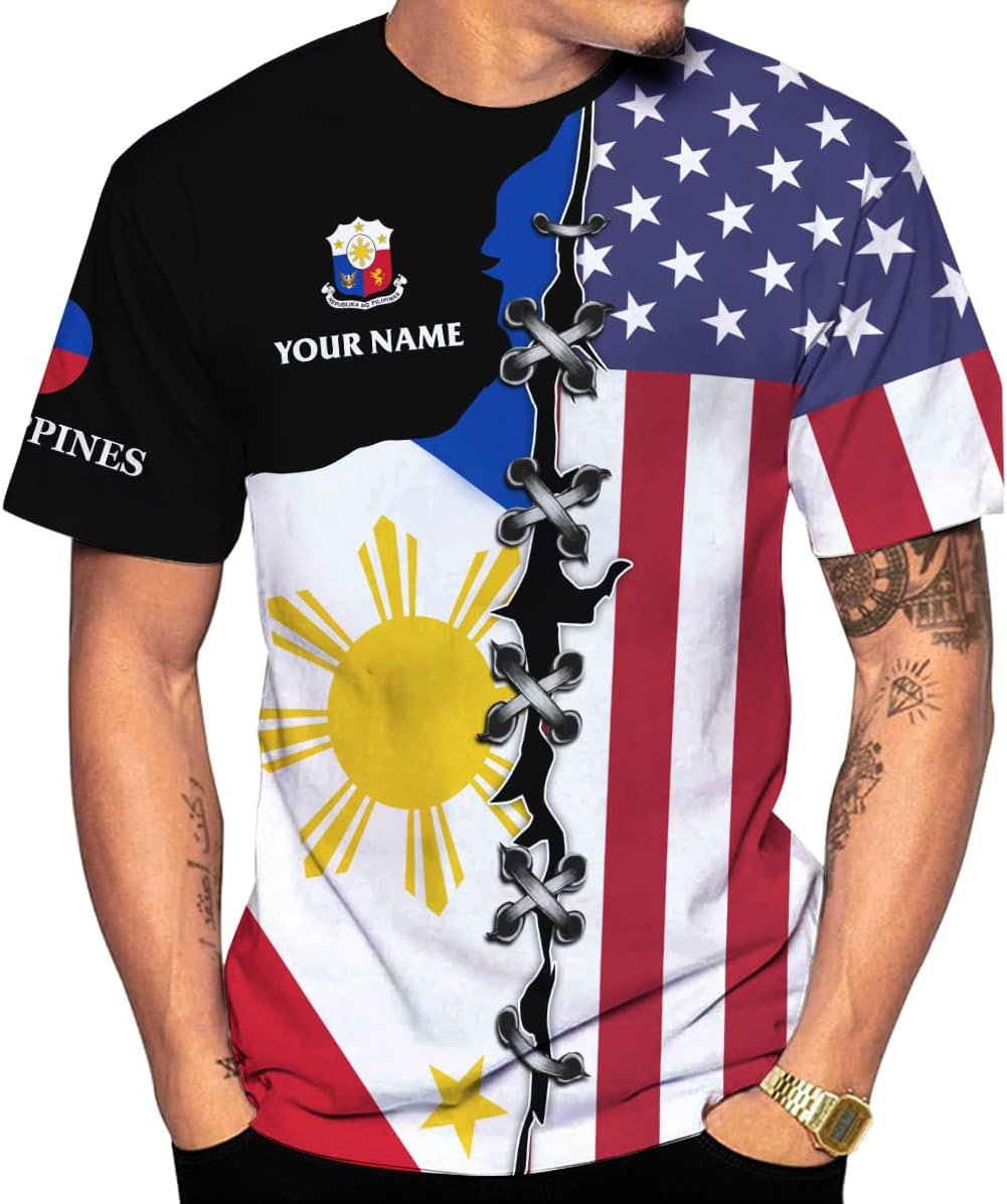 Custom Philippine 3D Shirt Men Women, Philippine T-Shirt Hoodies Filipino Flag Pinoy Shirt, Philippines Traditional Clothing