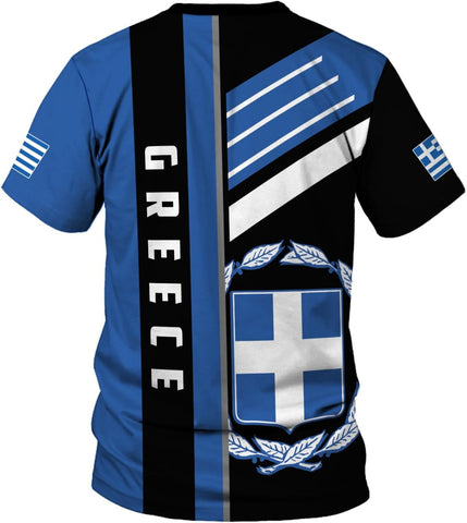 MoonArt Personalized Greece Shirts Greek Coat of Arms Flag Grecian 3D Shirts Greece Tshirt Grecian Pride Gift