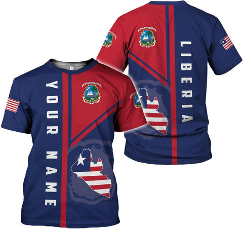 MoonArt Personalized Liberia Shirts Liberian Coat of Arms Flag Liberia 3D Shirts Liberia Liberian Pride Gift