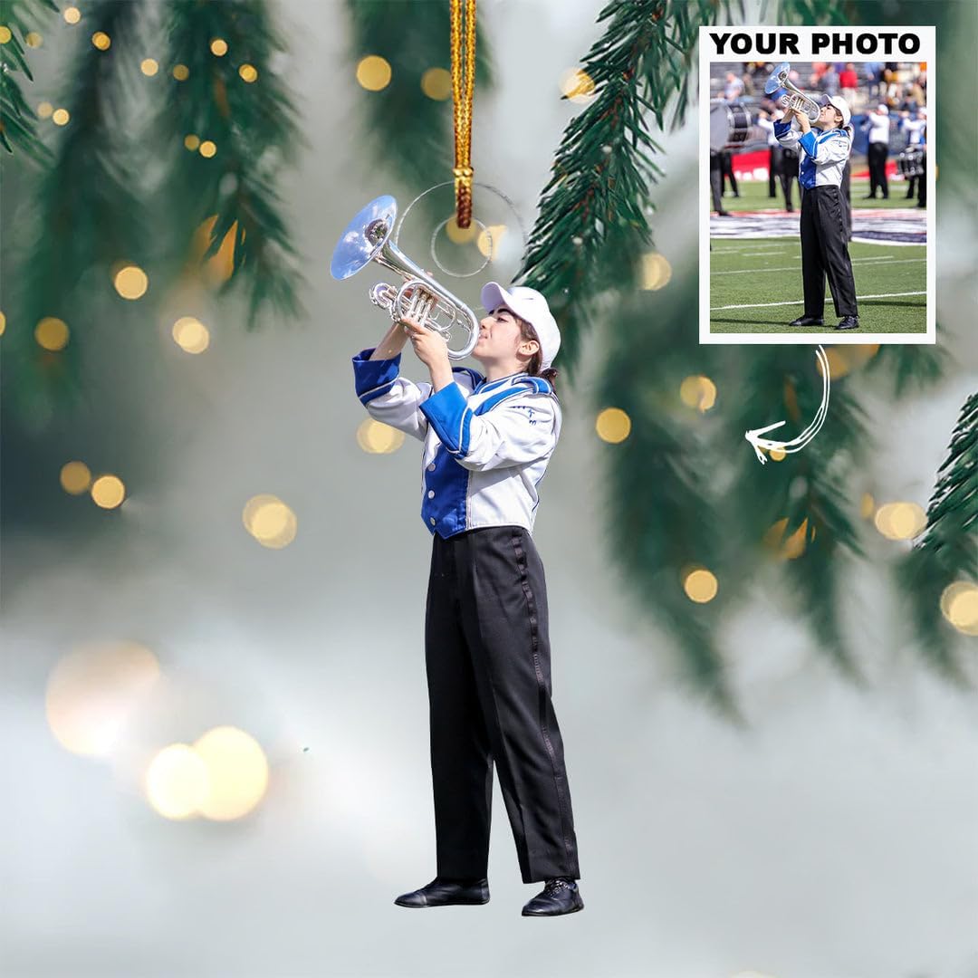 Pretyprints Marching Band Christmas Ornament Personalized Girl 2024 Custom Marching Band Gifts Band Director Gifts, Marching Band Gifts, Music Ornament Marching Band Teacher Gifts Music (Style 9)