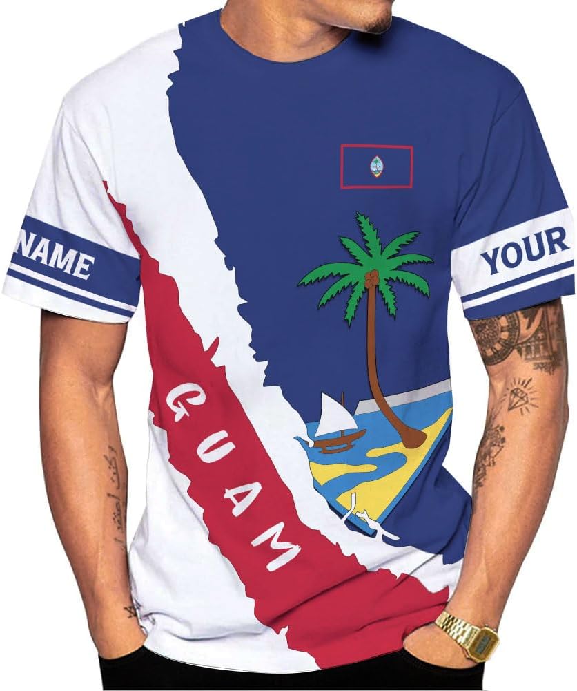 MoonArt Personalized Guam Shirt - Guahan Pride Tshirt for Men & Women - Guam Gifts Tee