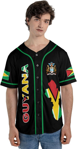 Custom Guyana Baseball Jersey Shirts Guyanese Guyana Flag Jersey Guyanese Flag Jerseys Guyana Guyanese Pride Gift Men Women