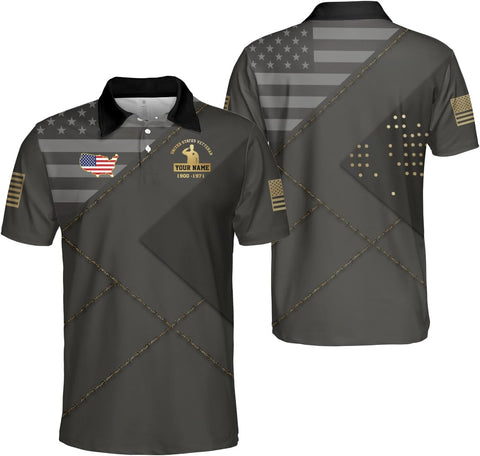 LigtHuy Personalized Name Us Army Polo Shirts for Men, Us Army Shirt, Veteran Shirts, Veteran Shirts for Men S-5XL
