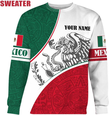 Personalized Name Mexican Hoodie 3D, Customized Mexican Hoodies for Men, Unisex Mexico Hoodie 3D, Mexico Hoodies for Men, Mexico Flag Gift for Women, T Shirt, Zip Up Hoodie, Sweatshirt HD27