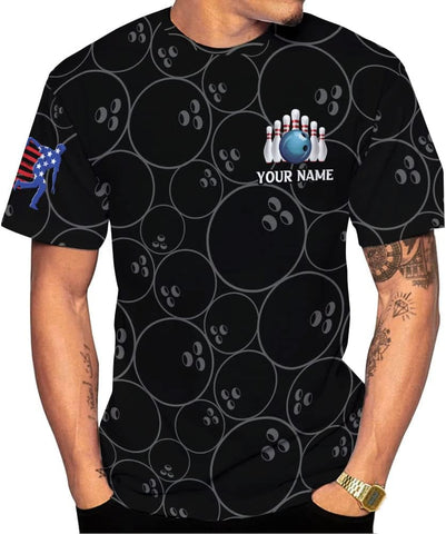 Pretyprints Personalized Bowling Shirt - Custom Bowling Gift for Women & Men