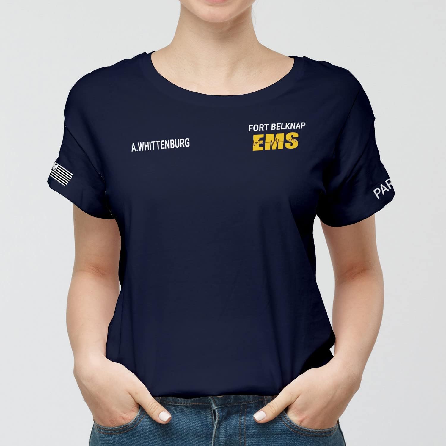 Vybonz Personalized EMS EMT Student Paramedic T-Shirt 3D Emergency Medical Technician Shirt, Custom Name Dept Tshirt Gift