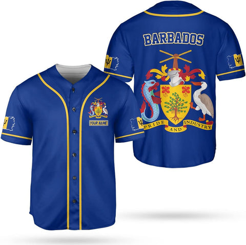 Podagree Personalized Barbados Baseball Jersey Shirt, Bajan Flag Jersey, Barbados Jersey for Men and Women Jersey Bajan
