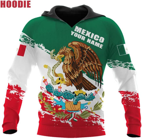 Personalized Name Mexican Hoodie 3D, Customized Mexican Hoodies for Men, Unisex Mexico Hoodie 3D, Mexico Hoodies for Men, Mexico Flag Gift for Women, T Shirt, Zip Up Hoodie, Sweatshirt HD42
