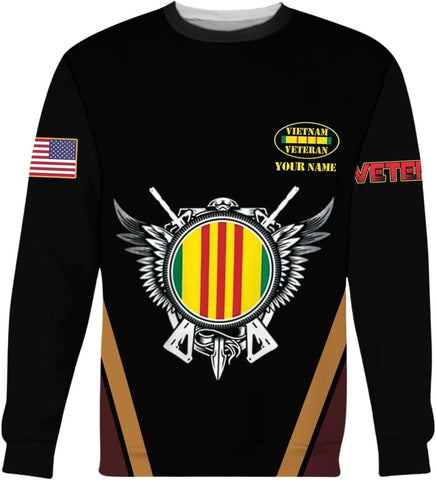 Ligthuy Personalized Name Vietnam Veteran Shirts 3D, Veterans Shirts for Men and Women, Veteran's Shirt Vietnam Veteran S-5XL