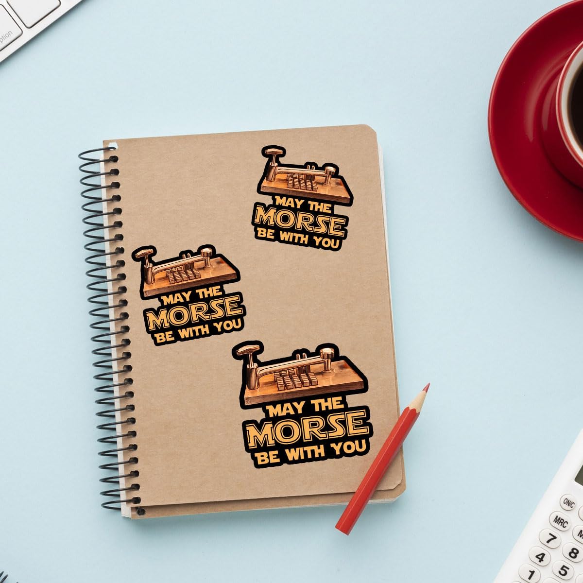 3 Pcs May The Morse Be with You Sticker Morse Code Sticker Amateur Radio Gifts for Ham Radio Operators Amateur Ham Radio Crib Decal Gift Stickers for Laptop Bottle Phone Car Helmet Sticker 3"x3"