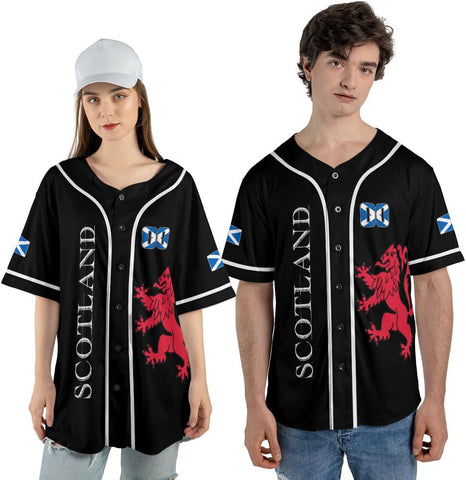 AOVL Artparel Scotland Baseball Jersey Scotland Pride Jersey Scotland Baseball Shirts Scotland Flag Jerseys Shirt Men
