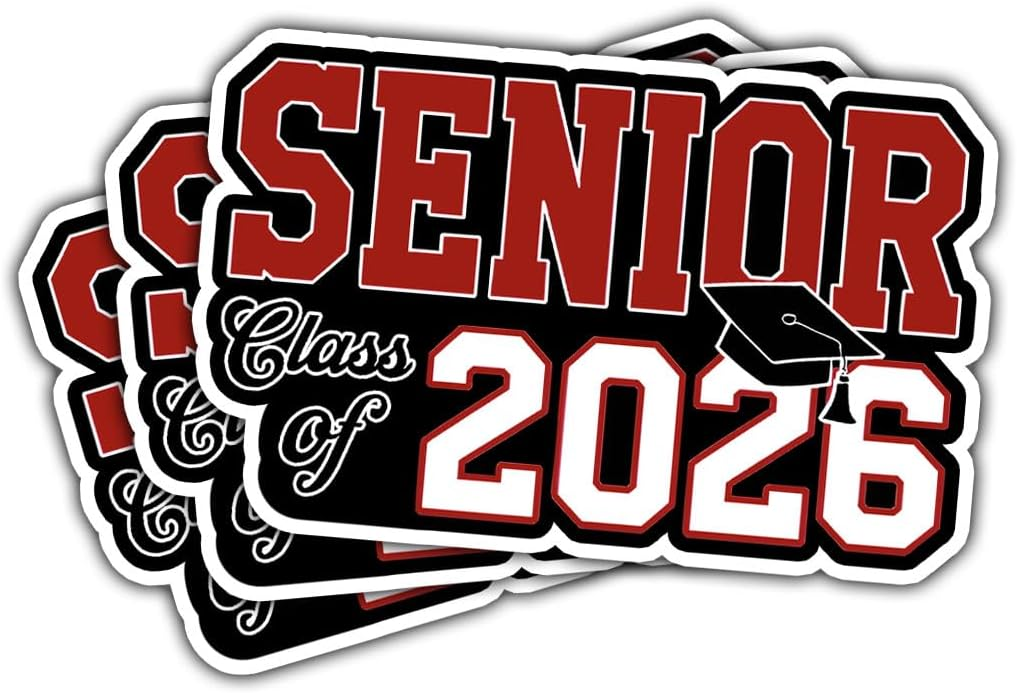 3Pcs Class of 2026 Graduation Sticker 3in, Senior 2026 Sticker High School College Gift for Notebook Scrapbook Class of 2026 Stickers for Laptop Water Bottle Phone Case