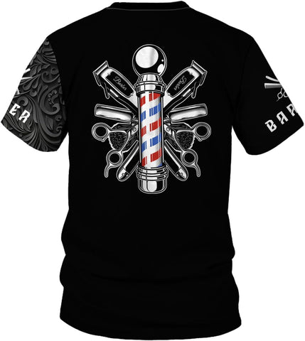 Personalized Name Barber 3D All Over Printed Shirts for Men & Women, Hair Stylist Shirt Gift for Barbershop