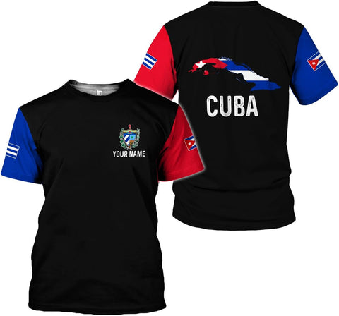 MoonArt Personalized Name Cuba Shirt 3D, Cuban Tshirts for Men and Women, Cuba Flag Shirt, Sweatshirt, Hoodies, Zip Hoodies