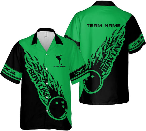 Mostprints Personalized Name Bowling Hawaii Shirts for Men and Women 3D, Bowling Shirts for Team Bowling, Bowling Shirts Gift