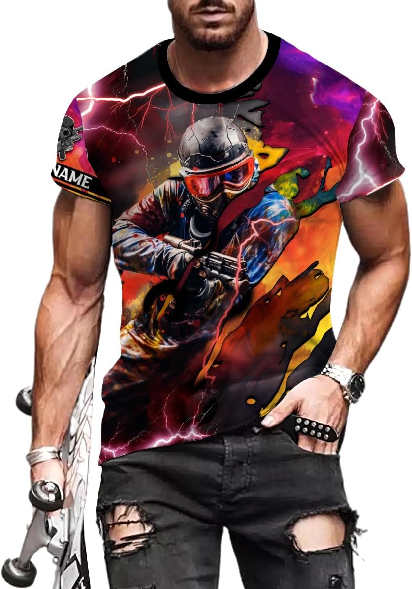 Personalized Paintball 3D Shirt Paintball Mask Shooting Paintballer Gun T-Shirt Paintball Player T-Shirt Gamer Team Uniforms