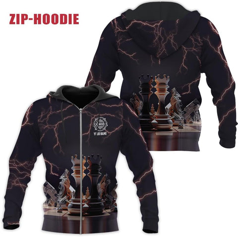 MAPrints Personalized Name Chess 3D Shirt, Custom Name Chess 3D Tshirt Hoodie Sweater for Men, Women, Gifts for Chess Lover