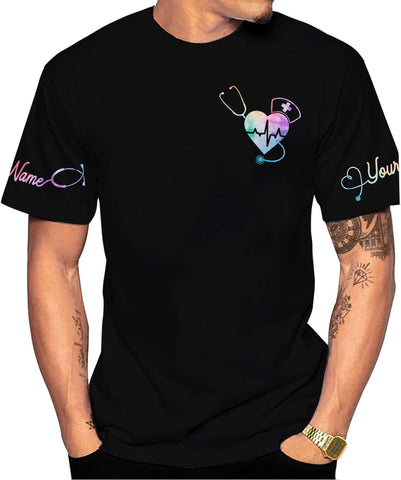 MoonArt Personalized Name Nurse Shirt Nurse Gifts Nurse Graduation Gift Funny Nurse T-Shirt Gift Nursing Emergency Shirts