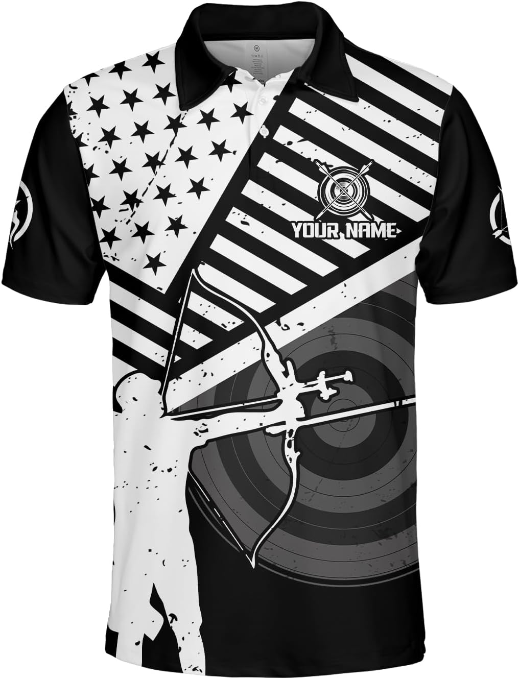 Custom Archery Polo Shirt Bow and Arrow Personalized 3D Shirts for Archer Men Women Target Team Name Apparel Gifts